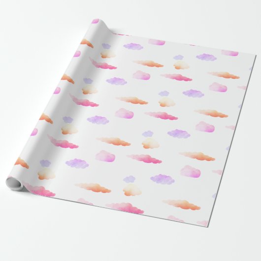 Naadloos wolkenpatroon inpakpapier (Uitgerold)