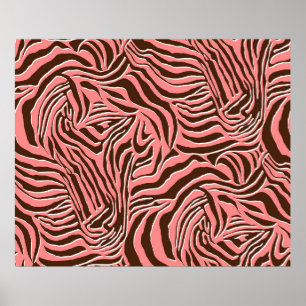 Naadloos zebraafdrukpatroon poster