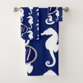 Naadloos zeepaardpatroon bad handdoek (Insitu)