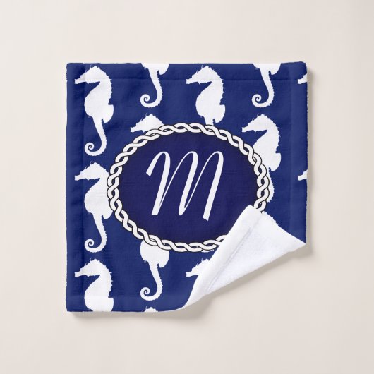 Naadloos zeepaardpatroon bad handdoek (Wasdoekje)