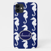 Naadloos zeepaardpatroon Case-Mate iPhone case (Achterkant)