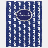 Naadloos zeepaardpatroon fleece deken (Voorkant)