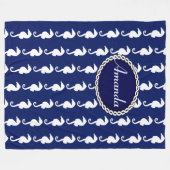 Naadloos zeepaardpatroon fleece deken (Voorkant (Horizontaal))
