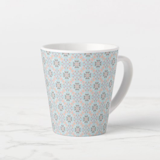 Naadloos Zeeschelp Patroon Latte Mok (Rechterhoek)
