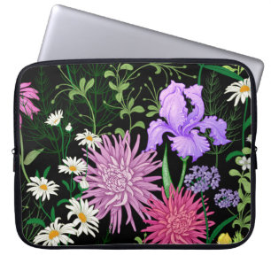 Naadloos zomerpatroon. Wilde bloemen kamille, h Laptop Sleeve