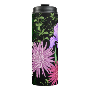 Naadloos zomerpatroon. Wilde bloemen kamille, h Thermosbeker
