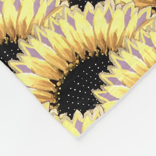 Naadloos zonnebloempatroon fleece deken (Hoek)