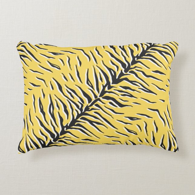 Naadloos  zwart-gele tijgerpatroon. S Accent Kussen (Voorkant)