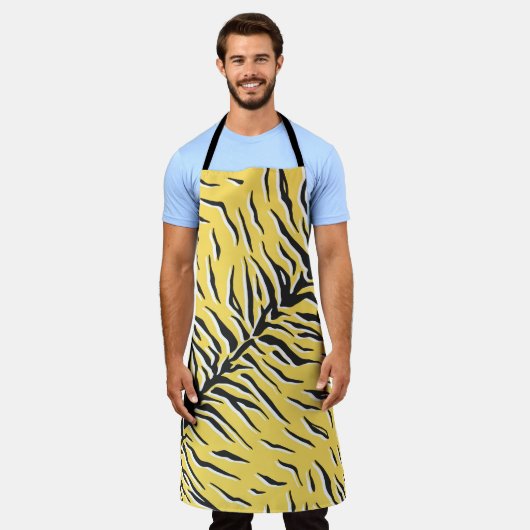 Naadloos  zwart-gele tijgerpatroon. S Schort (Gedragen)