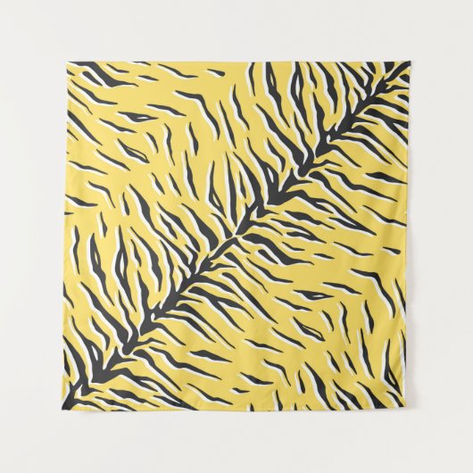 Naadloos  zwart-gele tijgerpatroon. S Wandkleed (Voorkant)
