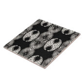 Naadloos zwart-wit herstellend patroon #10 tegeltje (Zijkant)