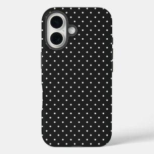 Naadloos zwart-wit stippenpatroon  iPhone 16 hoesje