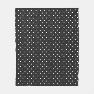 Naadloos zwart-wit stippenpatroon fleece deken