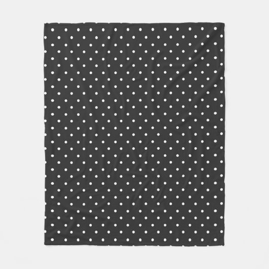 Naadloos zwart-wit stippenpatroon  fleece deken (Voorkant)