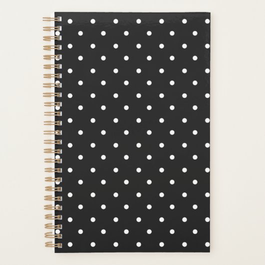 Naadloos zwart-wit stippenpatroon planner (Voorkant)