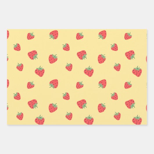 Naadloze aardbei inpakpapier vel (Voorkant 3)