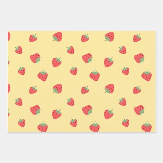 Naadloze aardbei inpakpapier vel (Voorkant 2)