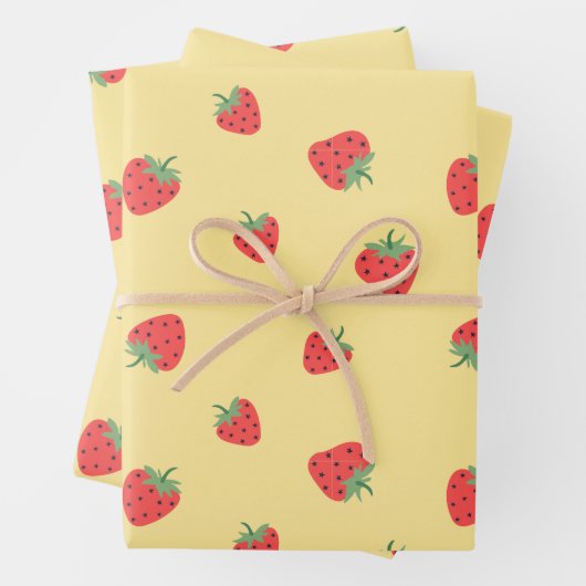 Naadloze aardbei inpakpapier vel (In situ)