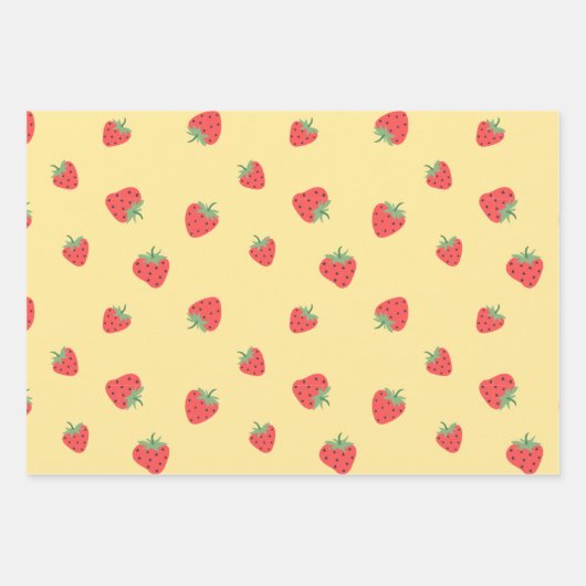 Naadloze aardbei inpakpapier vel (Voorkant)