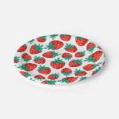 Naadloze Aardbeien Patroon Fruit Party Papieren Bordje (Gekanteld)