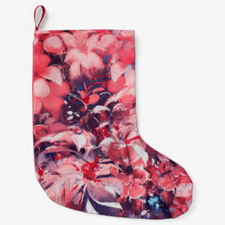 naadloze abstracte bloemen, olieverschilderende st kleine kerstsok