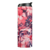 naadloze abstracte bloemen, olieverschilderende st thermosbeker (Gedraaid links)