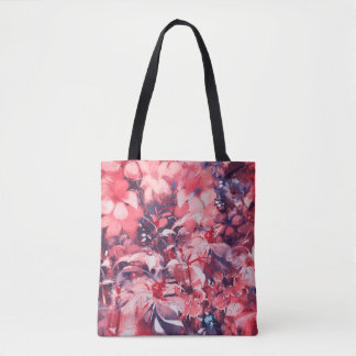 naadloze abstracte bloemen, olieverschilderende st tote bag