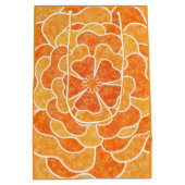 Naadloze abstracte bloemen wit oranje colo medium cadeauzakje (Achterkant)