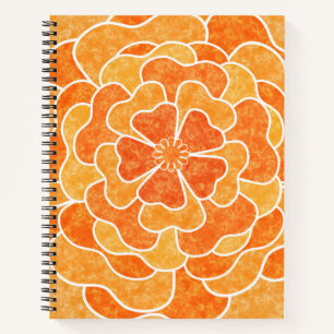 Naadloze abstracte bloemen wit oranje colo notitieboek