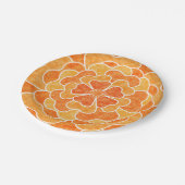 Naadloze abstracte bloemen wit oranje colo papieren bordje (Gekanteld)