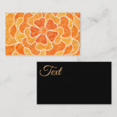 Naadloze abstracte bloemen wit oranje colo visitekaartje (Voorkant / Achterkant)