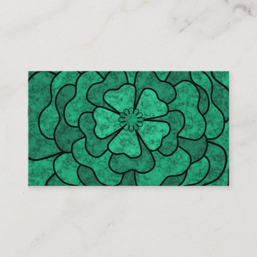 Naadloze abstracte bloemen zwarte groene kleur visitekaartje (Voorkant)