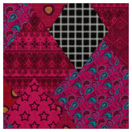 Naadloze abstracte boho ethno patchwork quilt stof (Swatch)