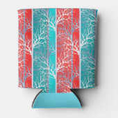 Naadloze abstracte bomen vertakken de blauwe rode  blikjeskoeler (Voorkant)