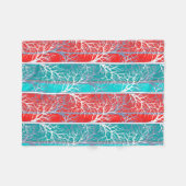 Naadloze abstracte bomen vertakken de blauwe rode  fleece deken (Voorkant (Horizontaal))