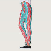 Naadloze abstracte bomen vertakken de blauwe rode  leggings (Links)