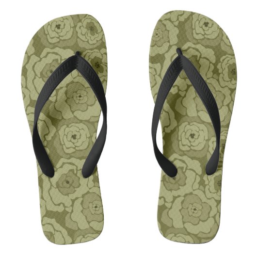 Naadloze abstracte cartoon groene bloemen bloemen  teenslippers (Voetbed)