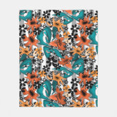 Naadloze abstracte cartoon schattige bloemen bloem fleece deken (Voorkant)