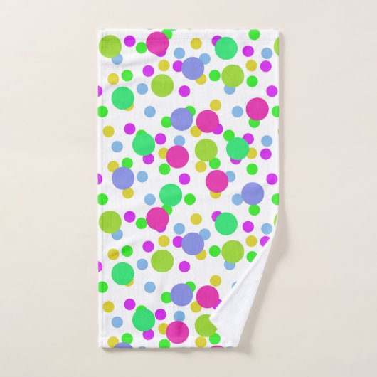 Naadloze abstracte cirkels met leuke confetti stip bad handdoek (Handdoek)
