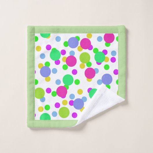 Naadloze abstracte cirkels met leuke confetti stip bad handdoek (Wasdoekje)