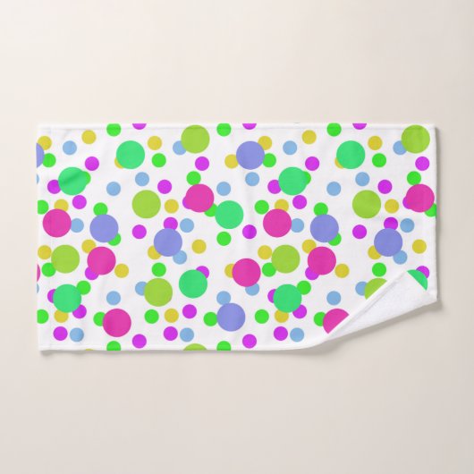 Naadloze abstracte cirkels met leuke confetti stip bad handdoek (Handdoek)