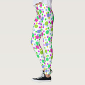 Naadloze abstracte cirkels met leuke confetti stip leggings (Links)