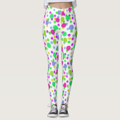 Naadloze abstracte cirkels met leuke confetti stip leggings (Voorkant)