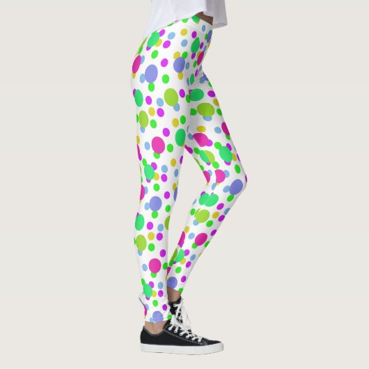 Naadloze abstracte cirkels met leuke confetti stip leggings (Rechts)