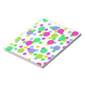 Naadloze abstracte cirkels met leuke confetti stip notitieblok (Linkerzijde)