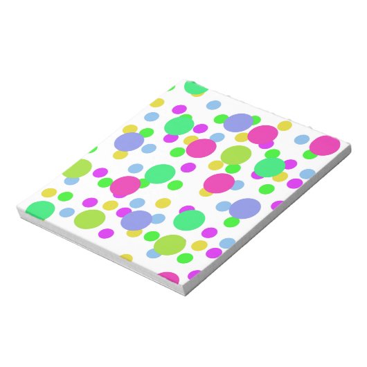 Naadloze abstracte cirkels met leuke confetti stip notitieblok (Linkerzijde)