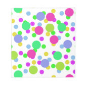 Naadloze abstracte cirkels met leuke confetti stip notitieblok (Voorkant)