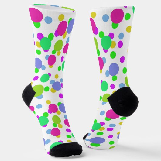 Naadloze abstracte cirkels met leuke confetti stip sokken (Gebogen)