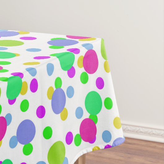 Naadloze abstracte cirkels met leuke confetti stip tafelkleed (Voorbeeld)