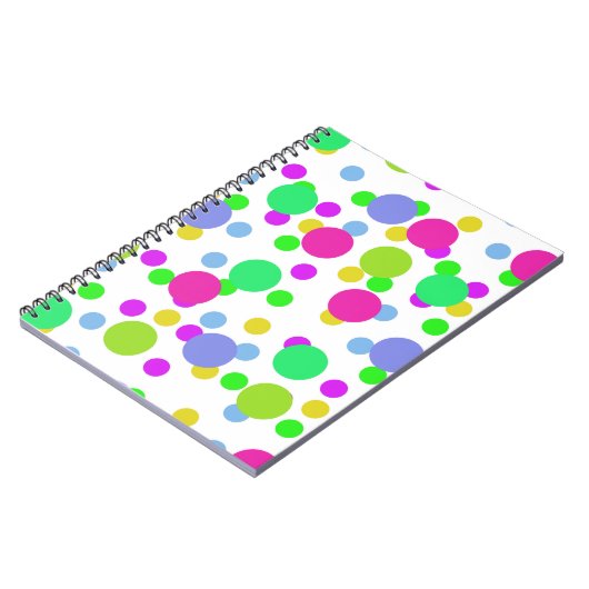 Naadloze abstracte cirkels rond stippen confetti b notitieboek (Linkerzijde)